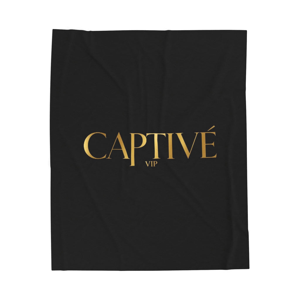 Captivé VIP Velveteen Plush Blanket — Luxury Gold Logo Throw