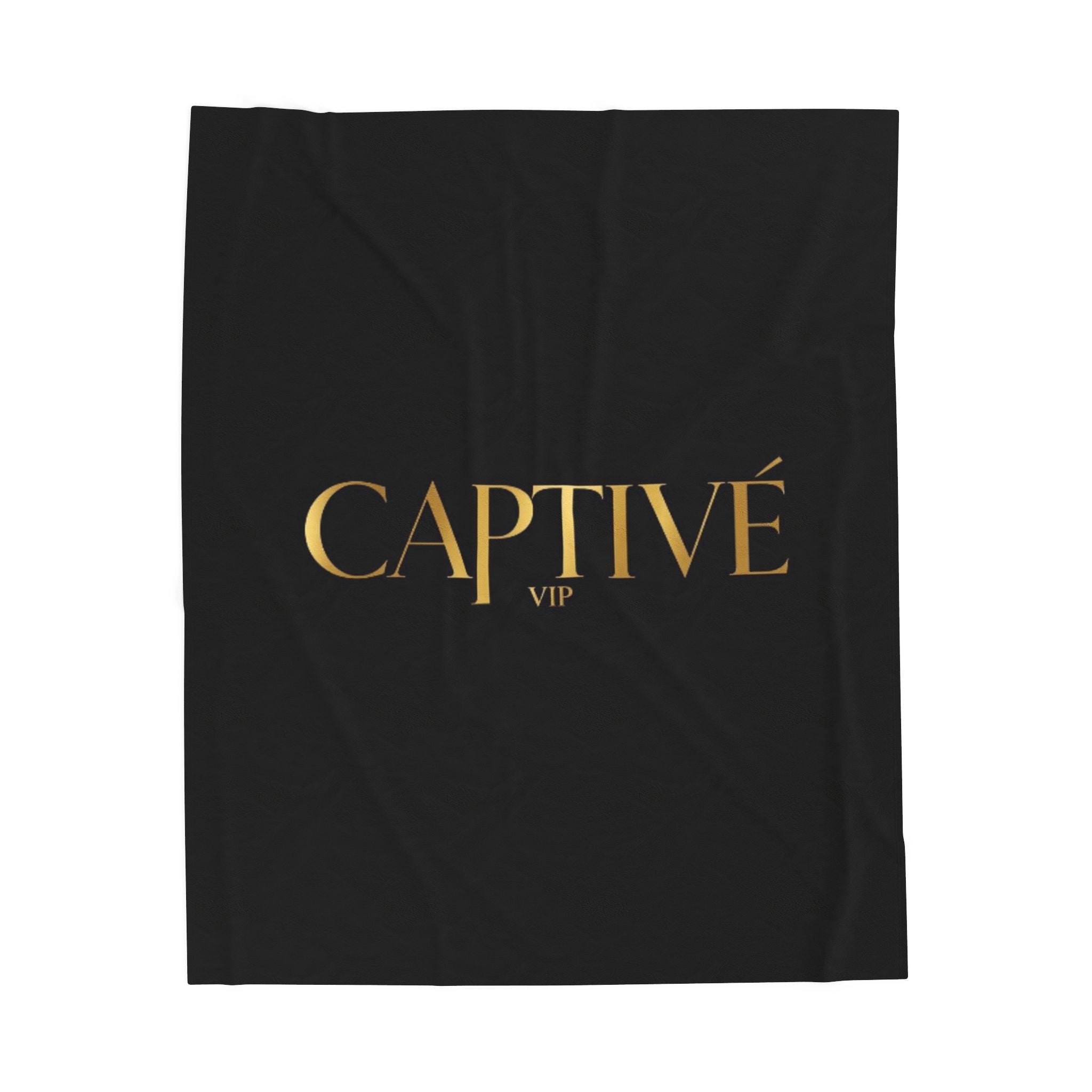 Captivé VIP Velveteen Plush Blanket — Luxury Gold Logo Throw