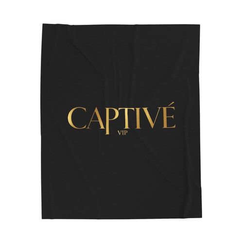 Captivé VIP Velveteen Plush Blanket — Luxury Gold Logo Throw
